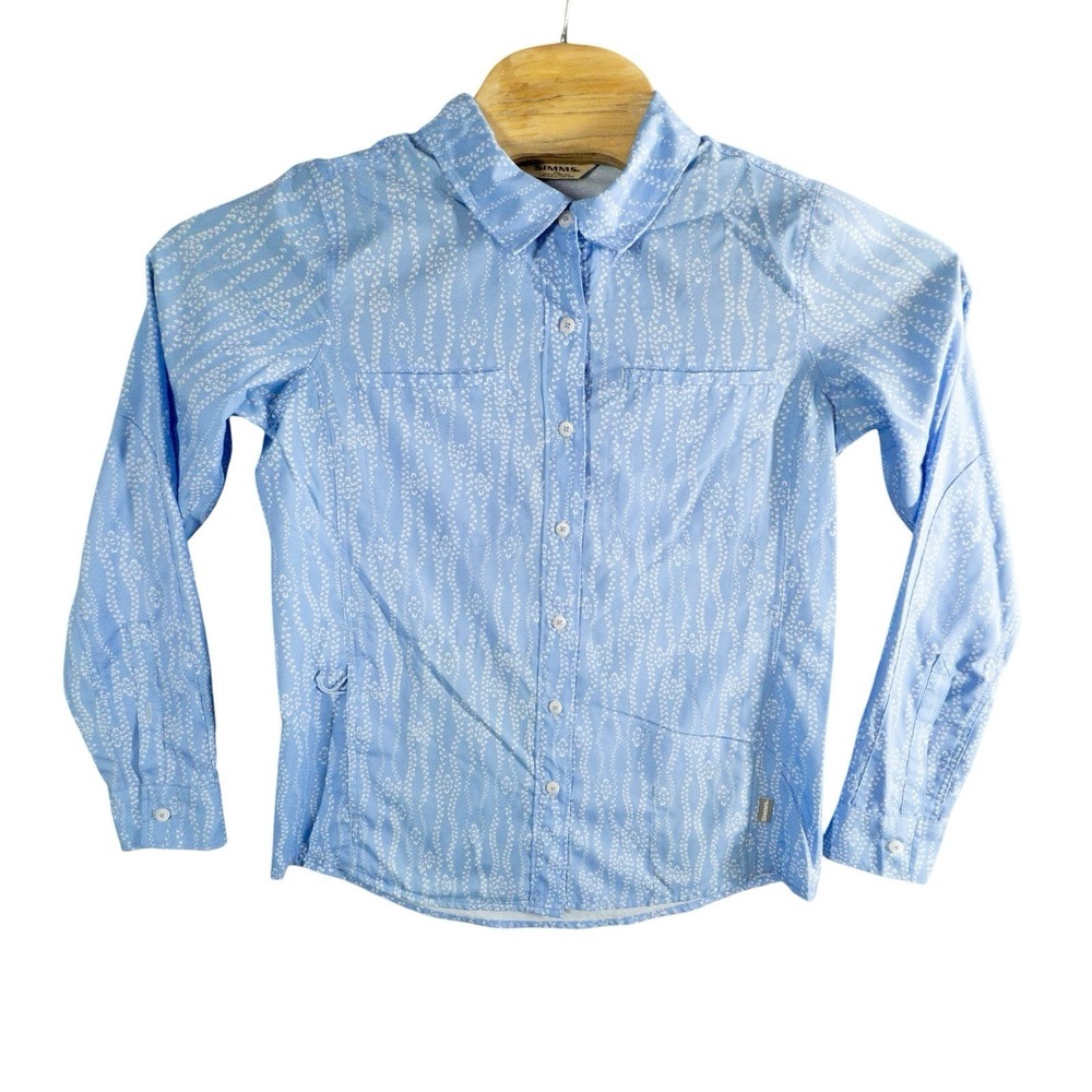 Simms Fishing Performance Button Front Shirt Womens Med Gorpcore Outdoors Lake